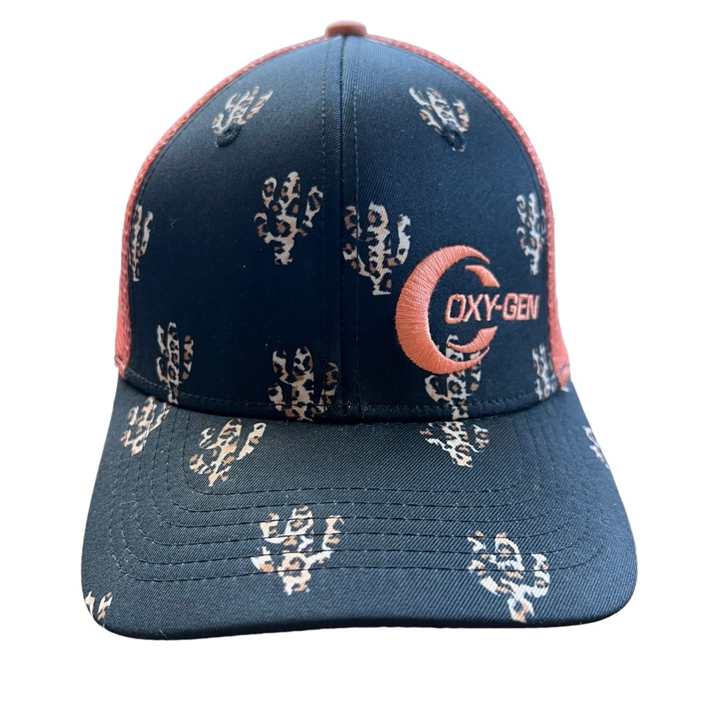 Oxygen Western Snap Back Hat Brown with Cactus Orange mesh